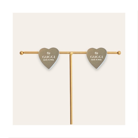 Silver Tone Heart Earrings - Picture 1 of 5